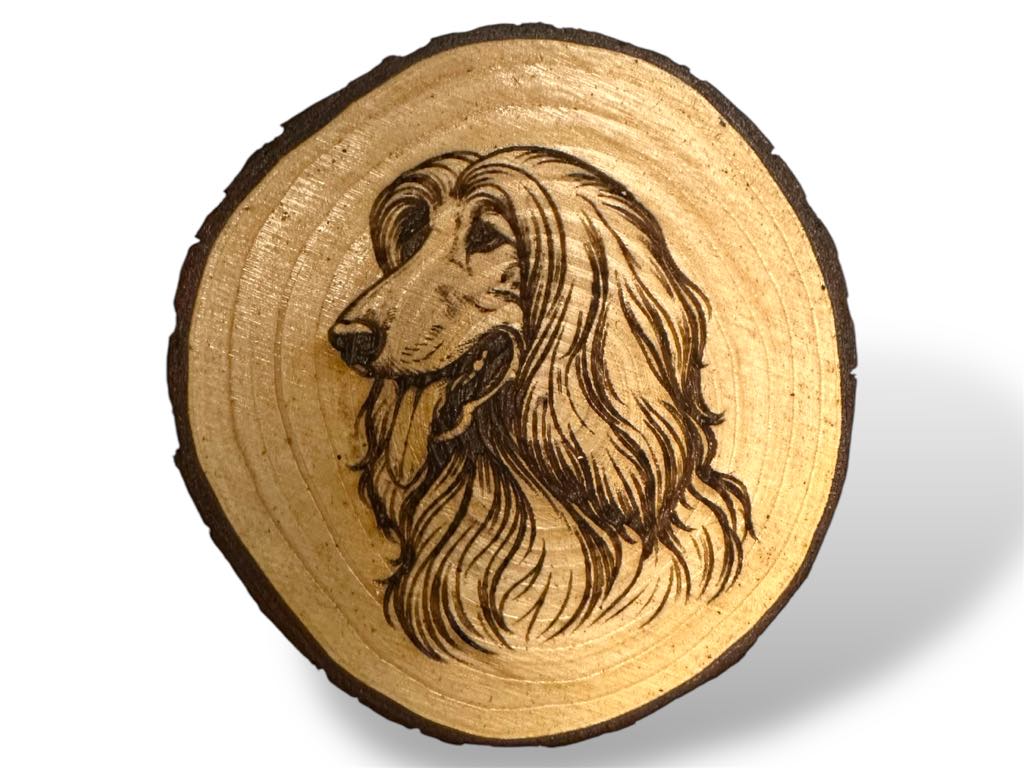 Afghan Hound Wood Slice Coaster