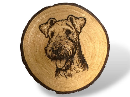 Airedale Terrier Wood Slice Coaster