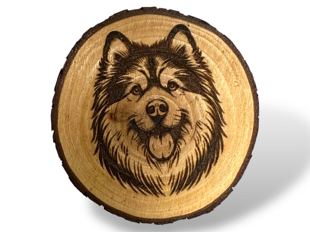 Alaskan Malamute Wood Slice Coaster