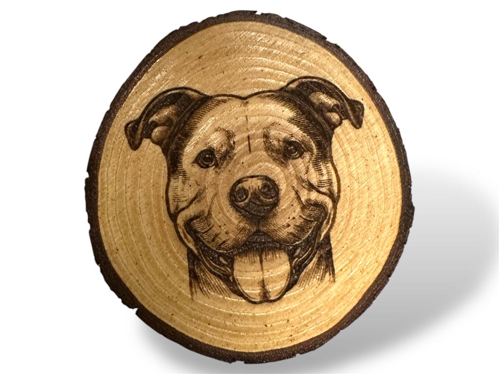 American Pitbull Wood Slice Coaster