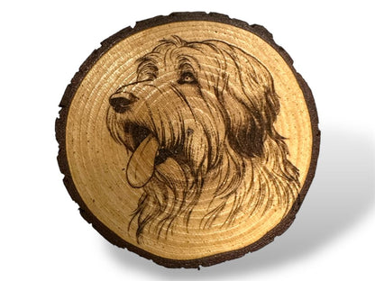 Bearded Collie Wood Slice Coaster