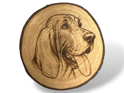 Blood Hound Wood Slice Coaster