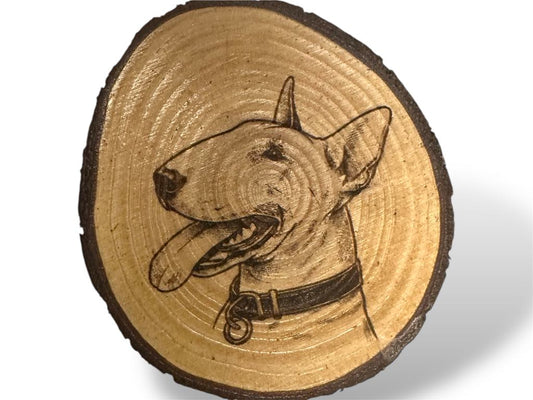 Bull Terrier Wood Slice Coaster