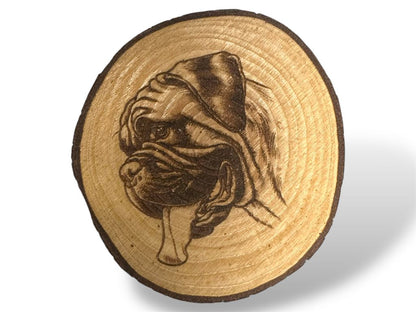 Bullmastiff Wood Slice Coaster