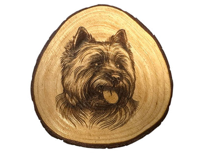 Cairn Terrier Wood Slice Coaster