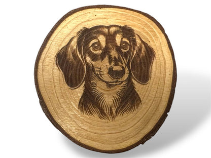 Dachshund Wood Slice Coaster