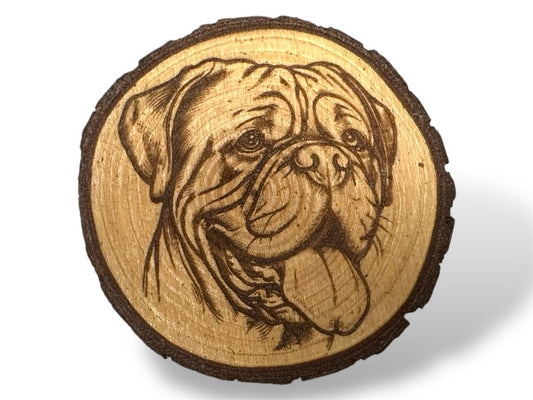 Dogue De Bordeaux Wood Slice Coaster