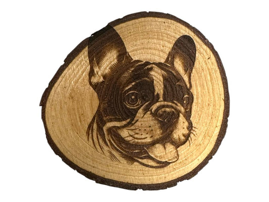 French Bull Dog Wood Slice Coaster