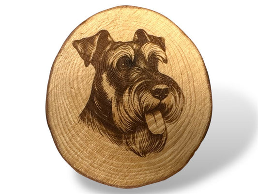 Giant Schnauzer Dog Wood Slice Coaster