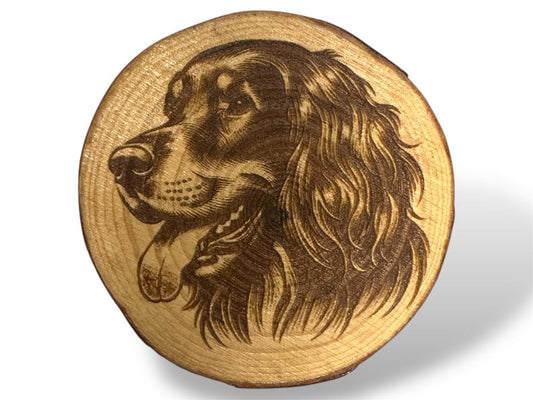 Gordon Setter Dog Wood Slice Coaster