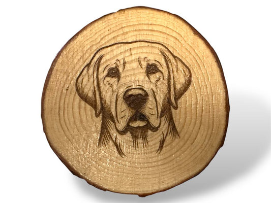 Labrador Retriever 2 Dog Wood Slice Coaster