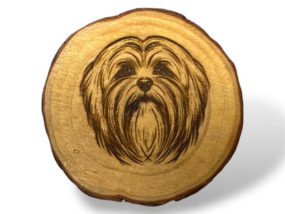 Lhasa Apso Dog Wood Slice Coaster