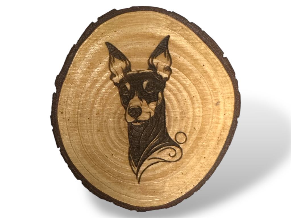 Manchester Terrier Dog Wood Slice Coaster