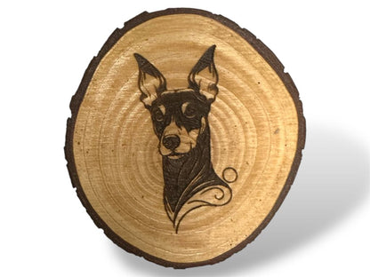 Manchester Terrier Dog Wood Slice Coaster