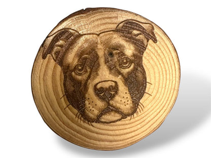 Staffordshire Bull Terrier Dog Wood Slice Coaster