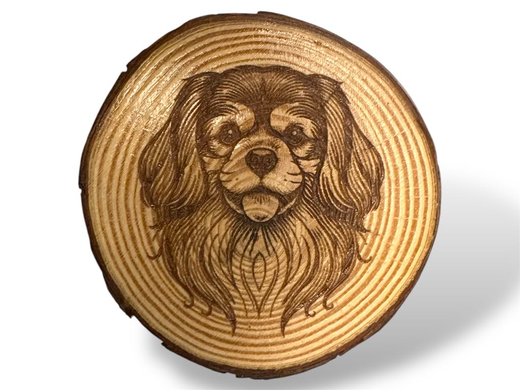 Tibetan Spaniel Dog Wood Slice Coaster