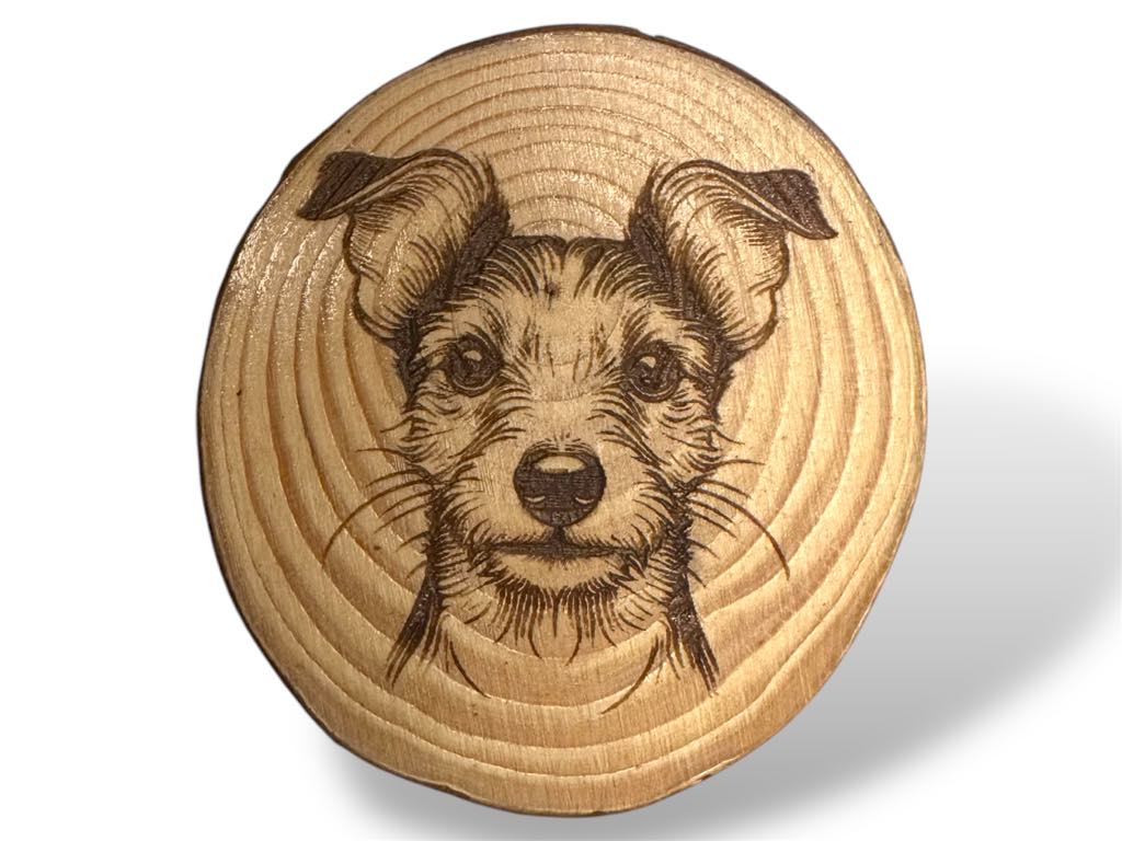 Toy Fox Terrier Dog Wood Slice Coaster