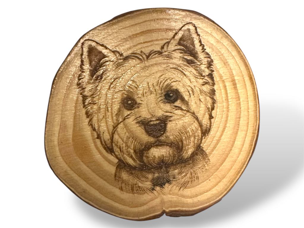 West Highland White Terrier Dog Wood Slice Coaster