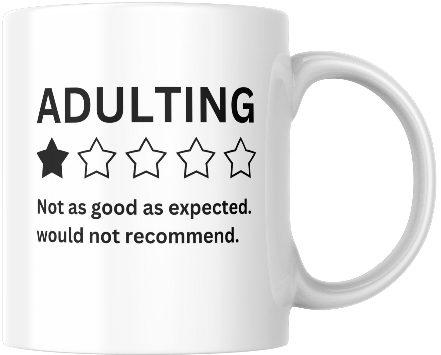 Adulting * Not As Good As Expected, Would Not Recommend Gift Mug