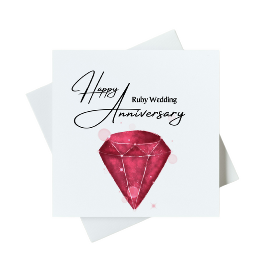 Happy Ruby Wedding Anniversary Card