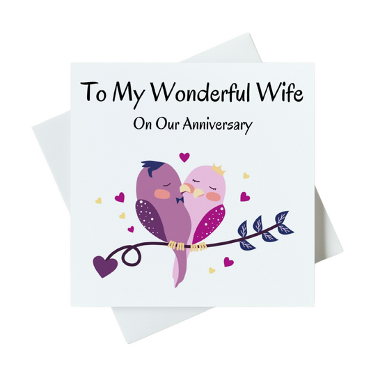 To My Wonderful Wife On Our Anniversary Card