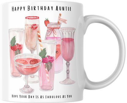 Happy Birthday Auntie Hope Your Birthday Is As Fabulous As You Mug & Coaster