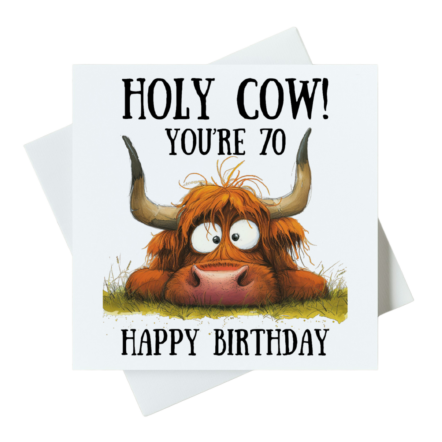 Holy Cow You're 70 Happy Birthday Card