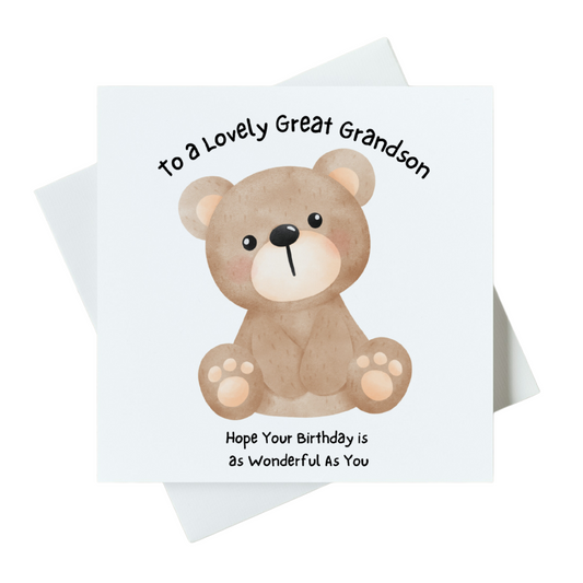 To A Lovely Great Grandson Hope You Have A Birthday As Wonderful As You Card