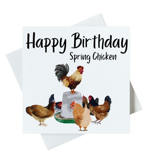 Happy Birthday Spring Chicken Card