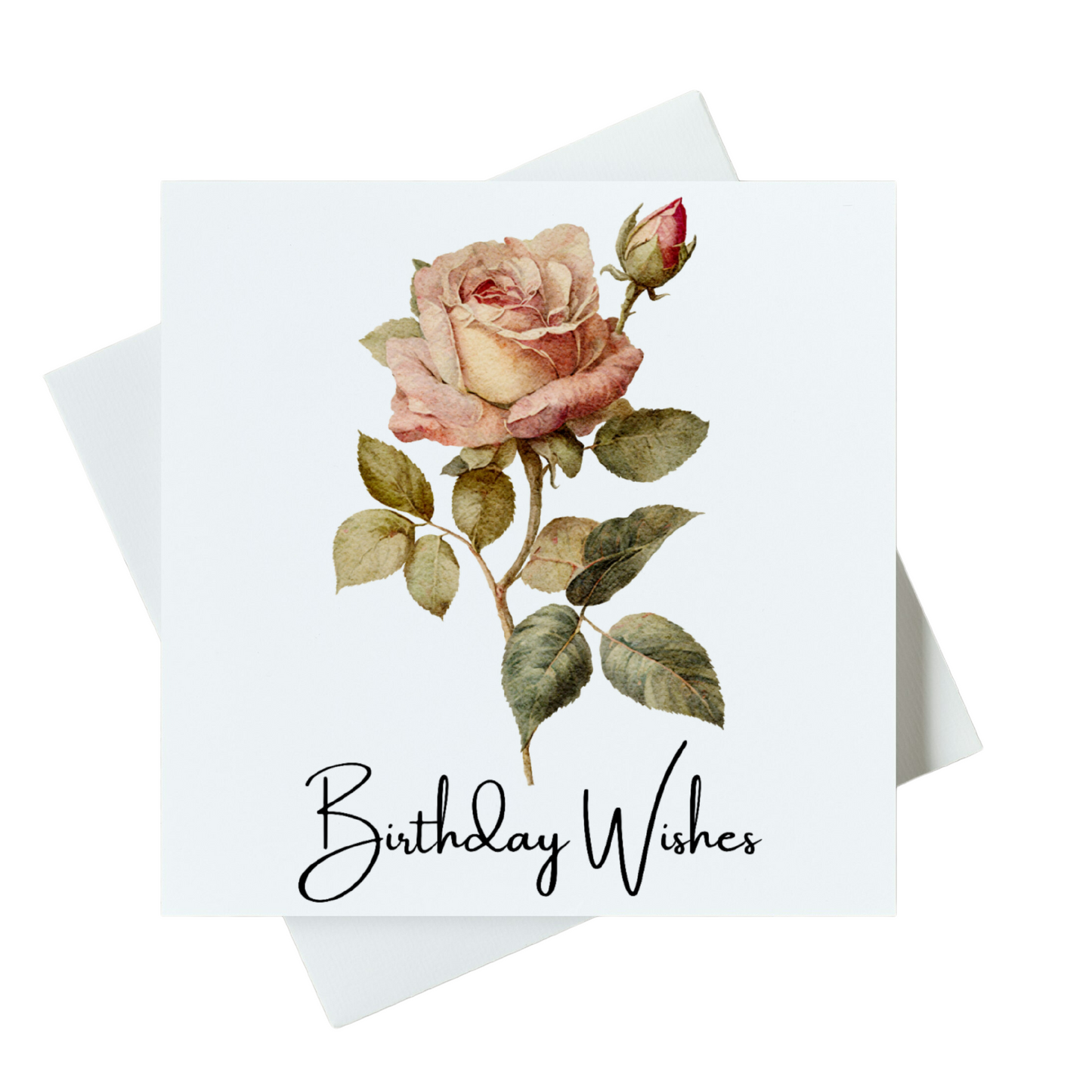 Birthday Wishes Antique Rose Card