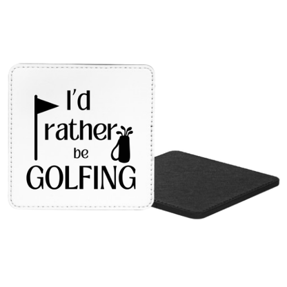 I'd Rather Be Golfing Mug & Coaster