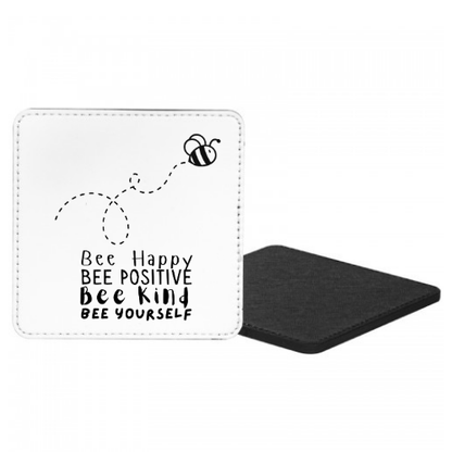 Bee Happy Bee Positive Bee Yourself Mug & Coaster