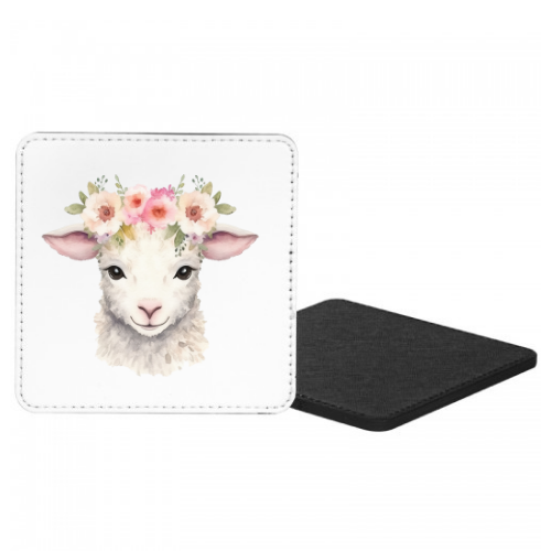 Lamb With Flowers Mug & Coaster