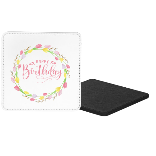 Happy Birthday Floral Circle Mug & Coaster