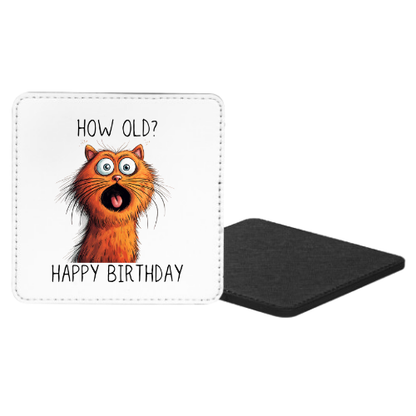 How Old? Happy Birthday Mug & Coaster