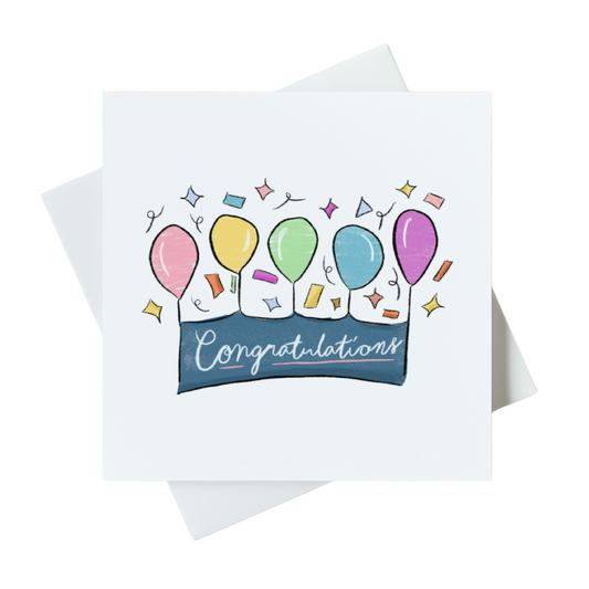 Congratulations Balloon Banner Card