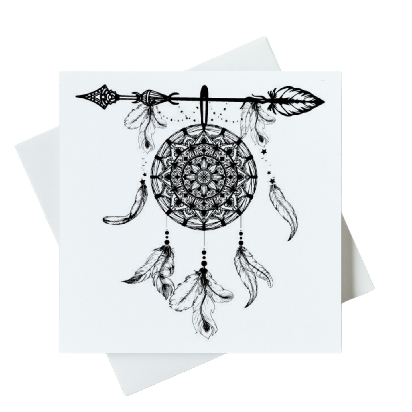 Black and White Dream Catcher Card