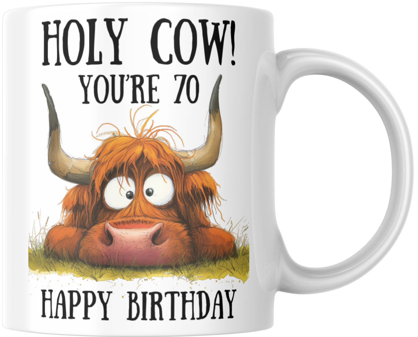 Holy Cow! You're 70 Happy Birthday Gift Mug