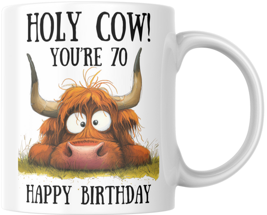 Holy Cow! You're 70 Happy Birthday Gift Mug