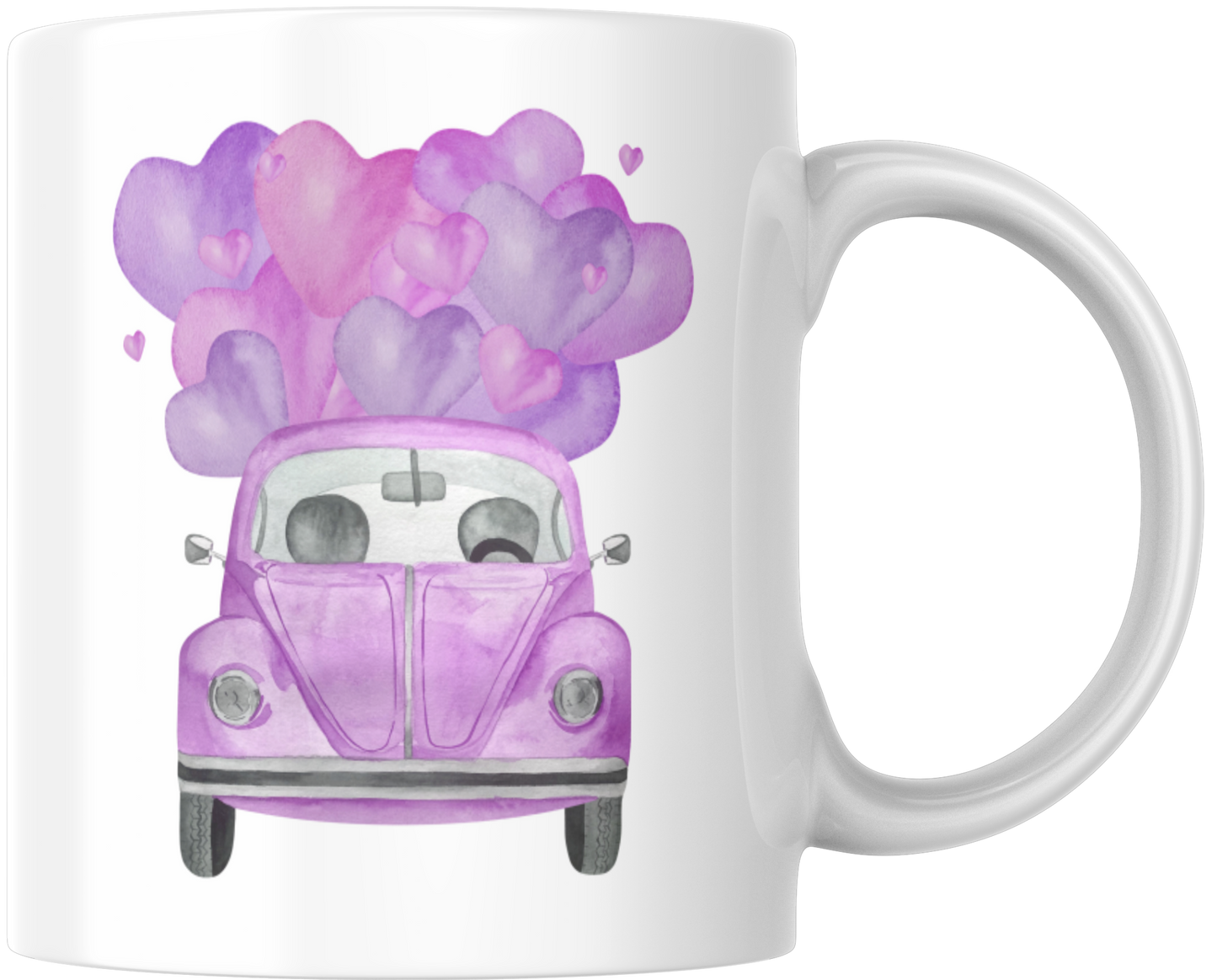 Purple Car Of Love Gift Mug