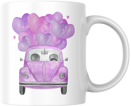 Purple Car Of Love Gift Mug