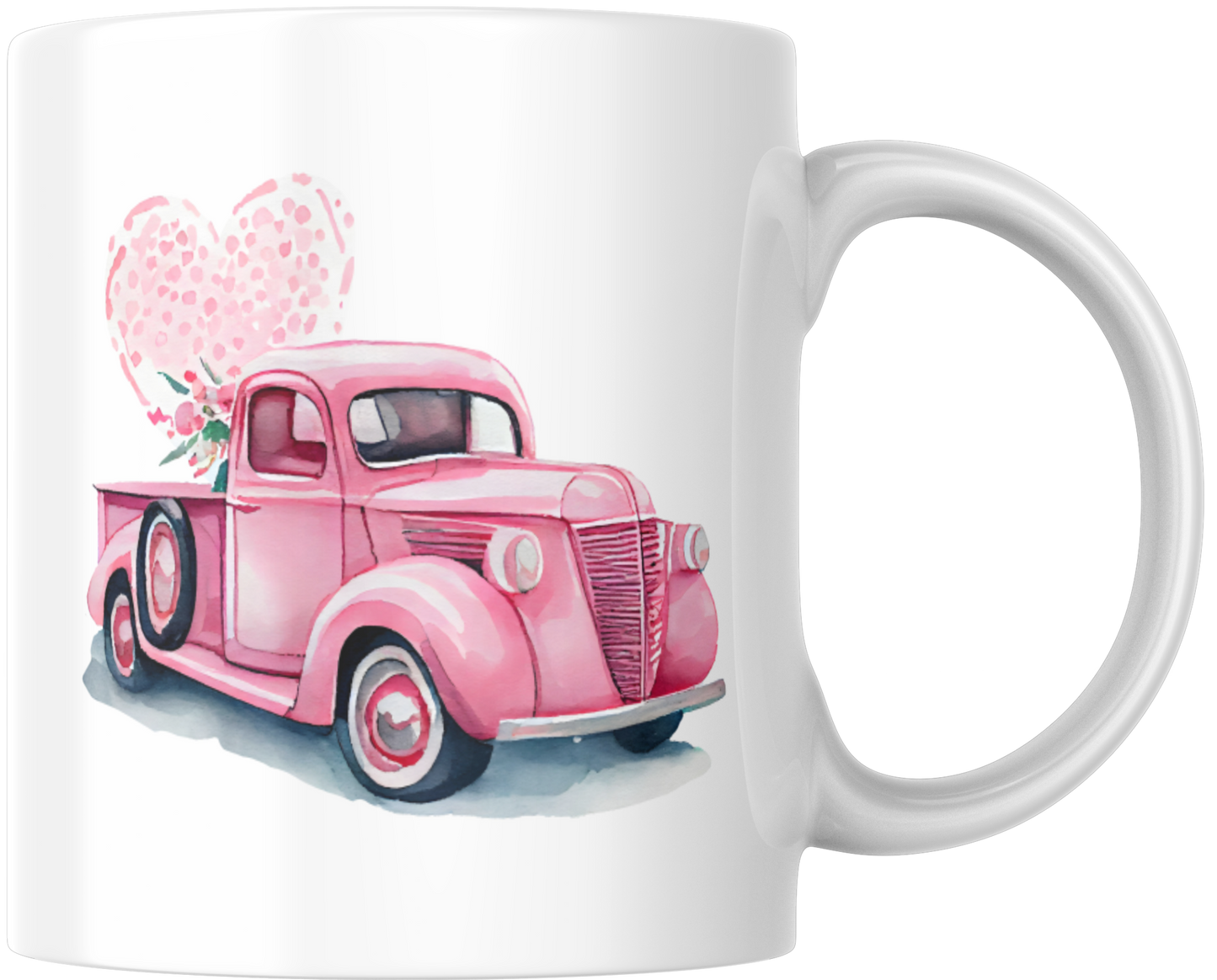 Pink Truck Hauling Love Gift Mug