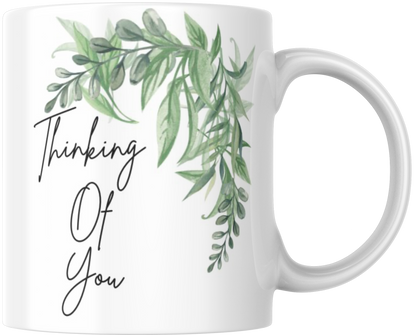 Thinking Of You Green Leaves Mug & Coaster