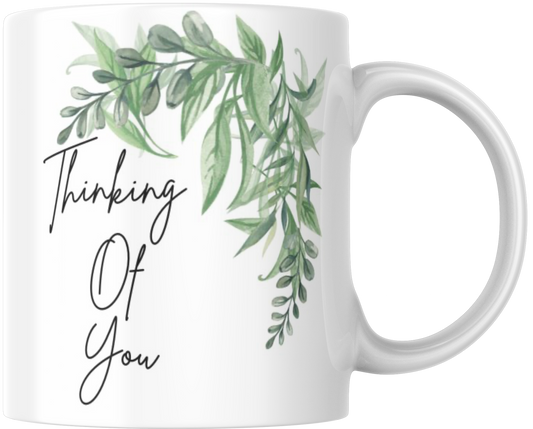 Thinking Of You Green Leaves Gift Mug