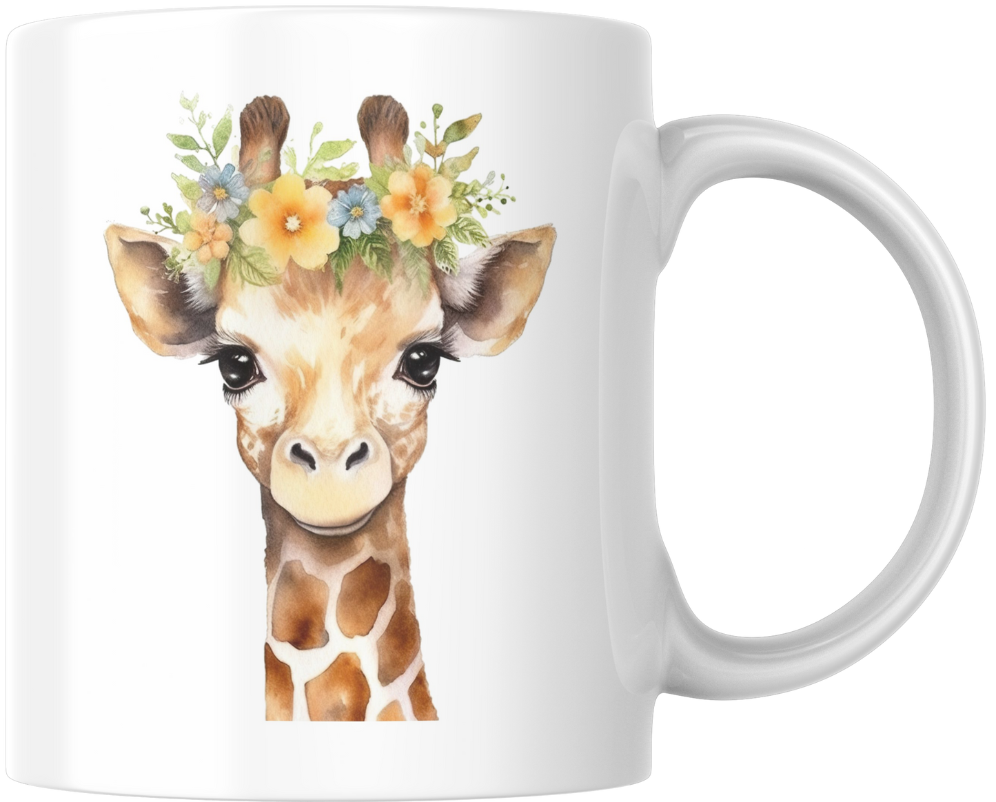 Giraffe With Flowers Gift Mug