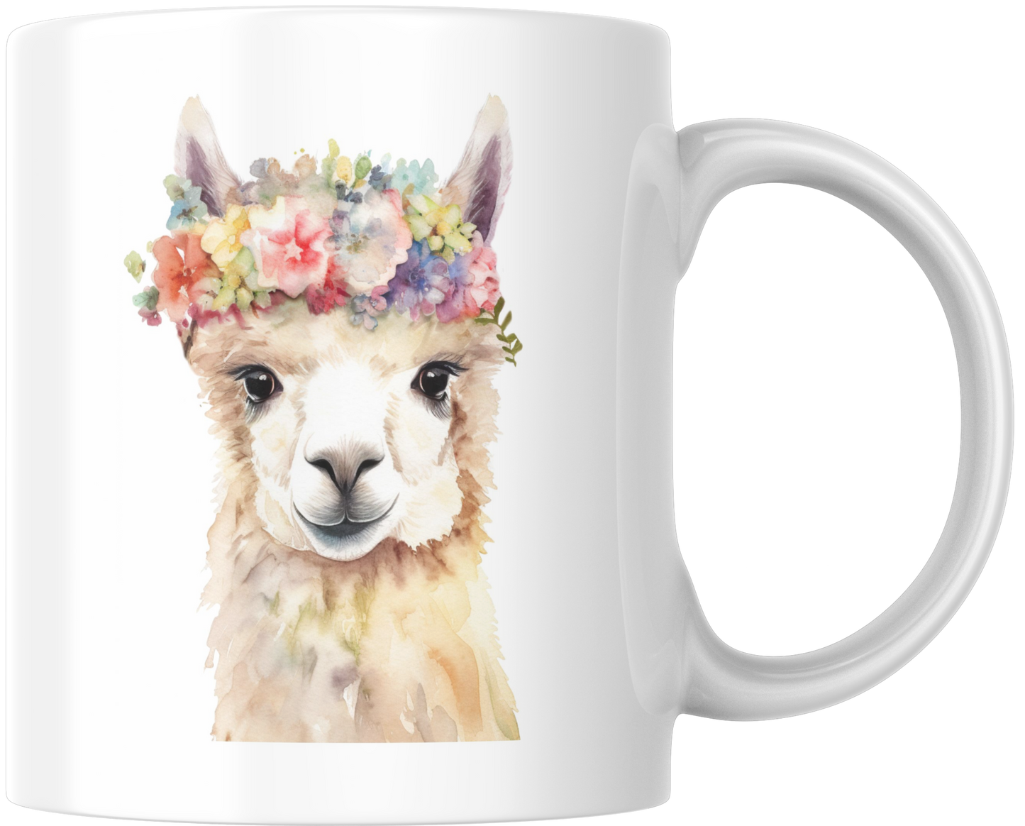 llama With Flowers Gift Mug