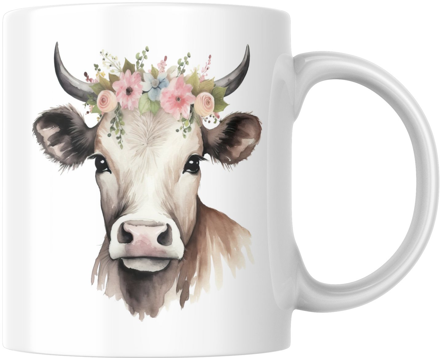 Cow With Flowers Gift Mug