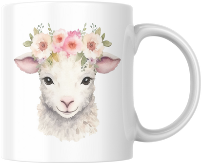 Lamb With Flowers Mug & Coaster