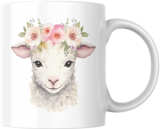 Lamb With Flowers Gift Mug