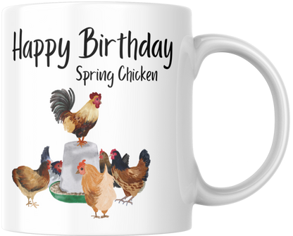 Happy Birthday Spring Chicken Mug & Coaster